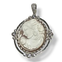 Pendant Mandile 1922 Woman Cammei  in Silver Conchiglia 2CPPCI25583